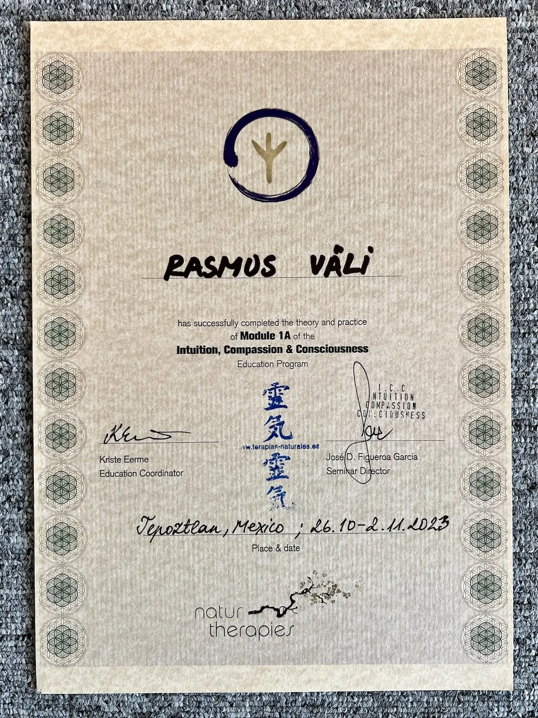 Rasmus Väli ICC 1A certificate, Mexico 2023