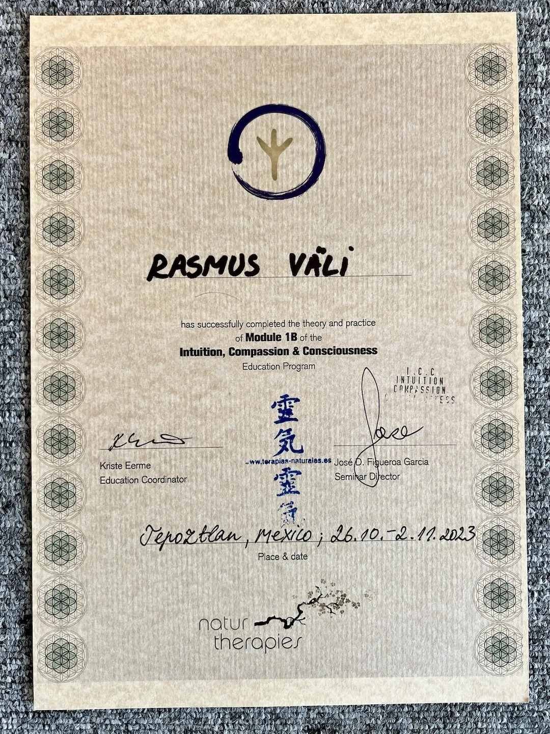 Rasmus Väli ICC 1B certificate, Mexico 2023